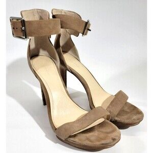 HHP Women's Sz 8 Calvin Klein Vivian Beige Suede Platform Sandal High Heels Pump